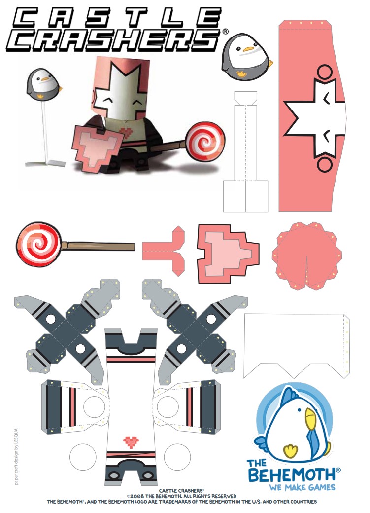 Pink Knight Papercraft preview